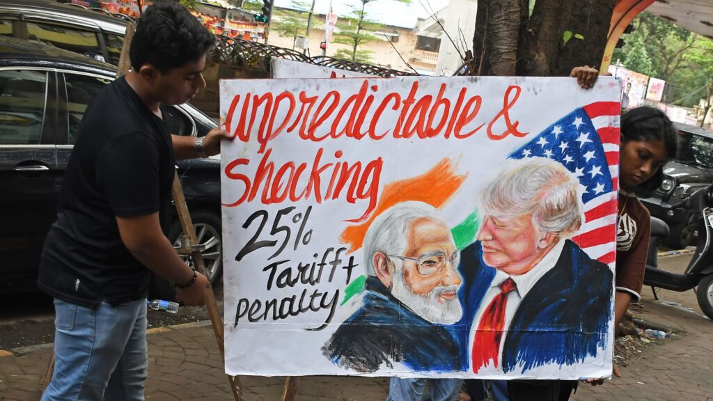 India calls out EU and U.S.’ trade with Russia after Trump threatens steeper tariffs 108181436 1754353236703 gettyimages 2227403808 avaishnav students from gurukul school of art paint a.jpeg