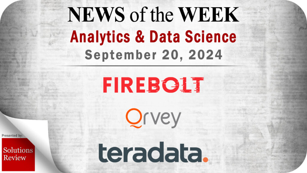 Analytics and Data Science News for the Week of September 20; Updates from Firebolt, Qrvey, Teradata & More Analytics And Data Science 2024 09 20 Scaled.jpg