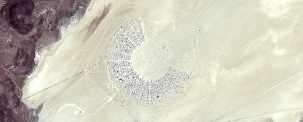 Amazing Photo Shows The Burning Man Festival As Seen From Space : ScienceAlert Burningmanfromspace.jpg