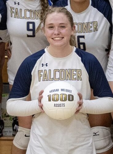 Melquist Surpasses 1,000 Career Assists As Falconer Sweeps Olean In Volleyball | News, Sports, Jobs Hannah Melquist 1000 Assists 367x500.jpeg