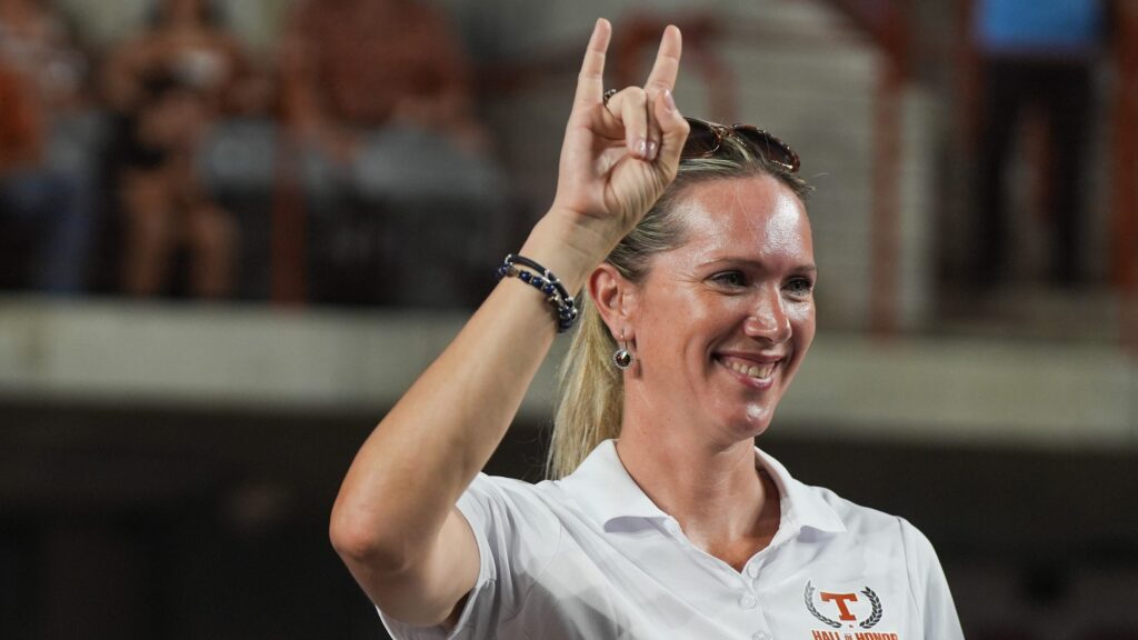 Texas volleyball star Mira Topic established record against Texas Tech 75335208007 Longhorns Football V Ulm Mlc 0919.jpg