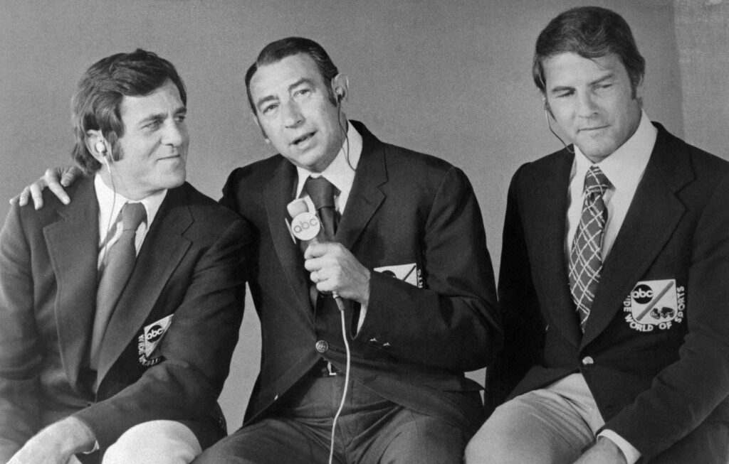 Monday Night Football Sportscasters Don Meredith Howard Cosell Frank Gifford Nfl.jpg