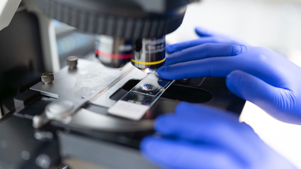 UChicago scientists decode key mutation in many cancers Chuan He Lab Microscope Close Up.jpg