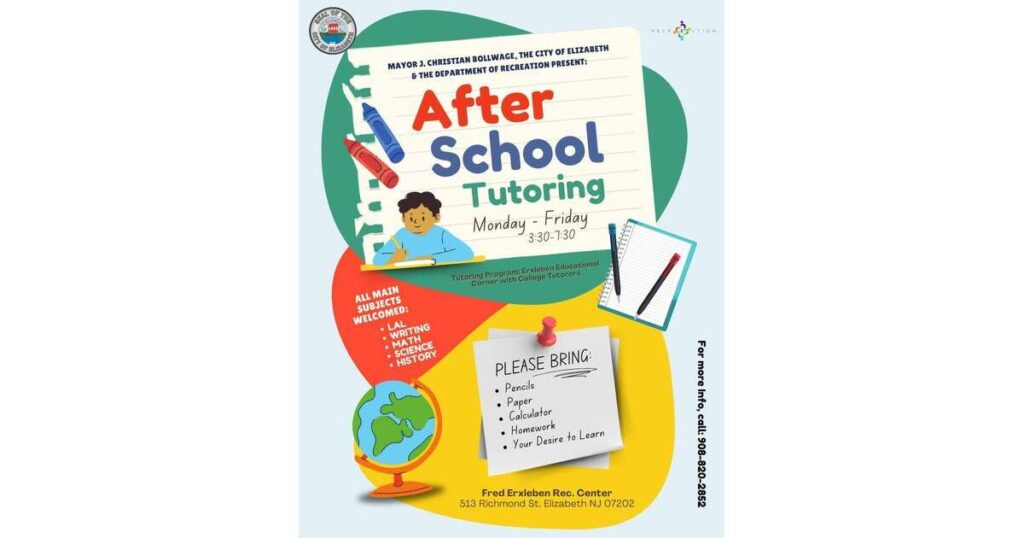 TAPintoAfter School Tutoring Is Available For Elizabeth StudentsThe City of Elizabeth announced after-school tutoring services for students
at the Fred Erxleben Rec. Center, located at 513 Richmond Street….34 minutes ago Facebook 0e90ddd33114f3588998 463838843 892781459620047 575585965187659920 N.jpg