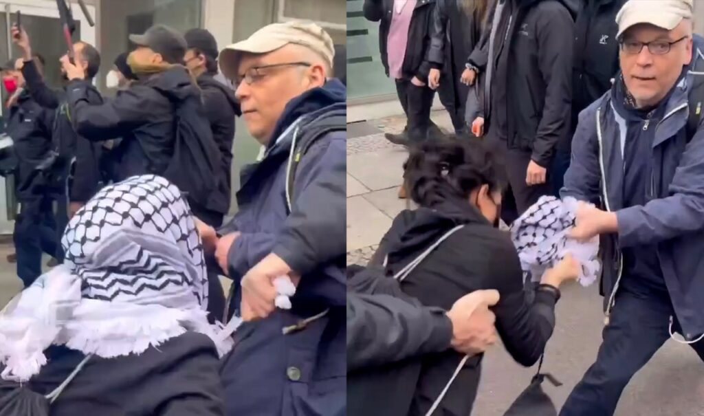Israel supporters attack woman wearing keffiyeh in Germany | Protests Image 1728305548.jpg