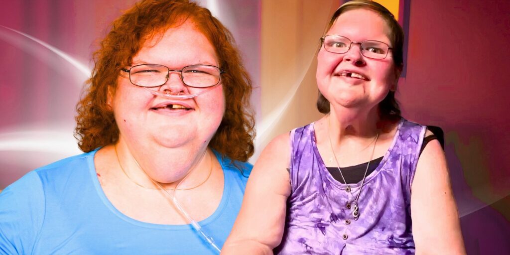 Tammy Slaton’s New Lifestyle Proves She’ll Continue Her Weight Loss Journey (She’s Always Accomplishing New Milestones) 1000 Lb Sisters Star Tammy Slaton In Montage With Two Poses In Blue And Purple Tops And A Red Ombre.jpeg