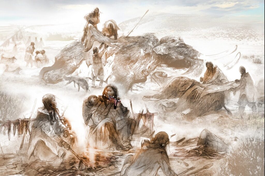 Clovis People Eating Mammoth Art.jpg