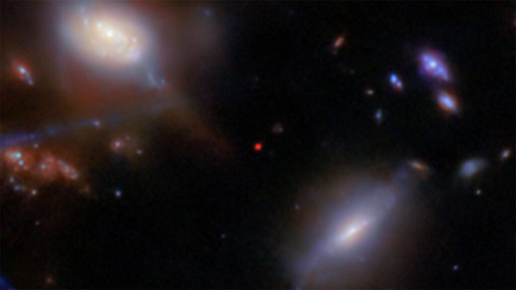 JWST spots the earliest sign yet of a distant galaxy reshaping its cosmic environs 032625 lg ionizing galaxy feat.jpg