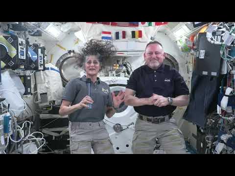 YouTube · NASA VideoSpace Station Crew Talks with AccuWeather – Monday, March 10, 2025Aboard the International Space Station, Expedition 72 flight engineers Suni Williams and Butch Wilmore of NASA discussed life and work….1 day ago 1741801749 hqdefault.jpg