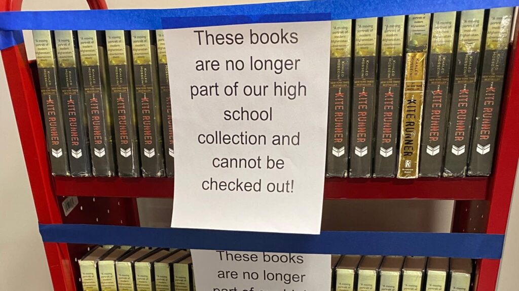 ‘Kite Runner’ author speaks about his book being banned in Minnesota school 46fd5a 20250324 banned books on shelves 2 1536.jpg