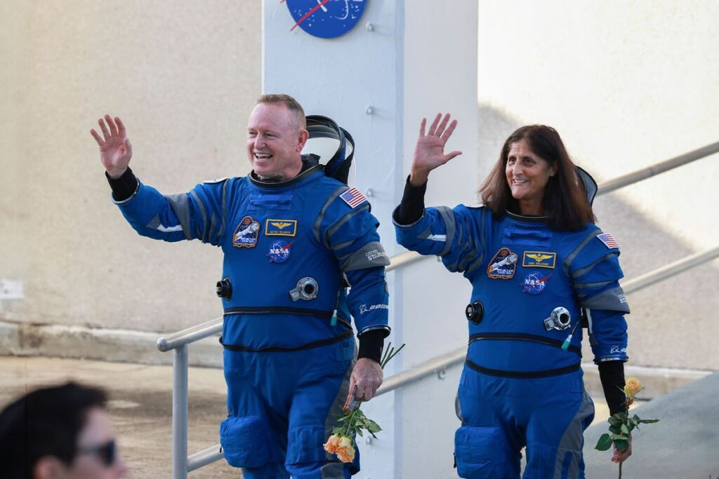 NASA astronauts to return home after major delay. Their extended stay could have health consequences Butch wilmore suni williams 2156177531.jpg