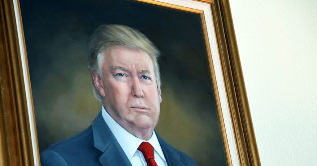 Trump portrait artist says career is in peril after president accuses her of distorting his likeness 250324 donald trump painting vl 1118a 5779b6.jpg
