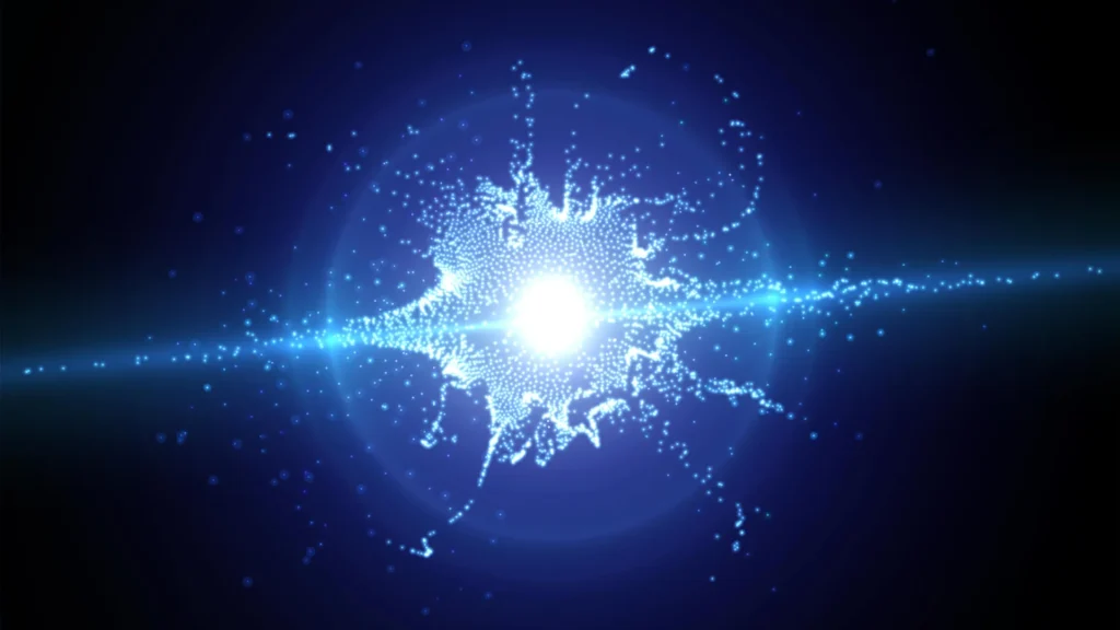 Ghost particles may secretly decide the fate of collapsing stars Explosion light particles.webp.webp