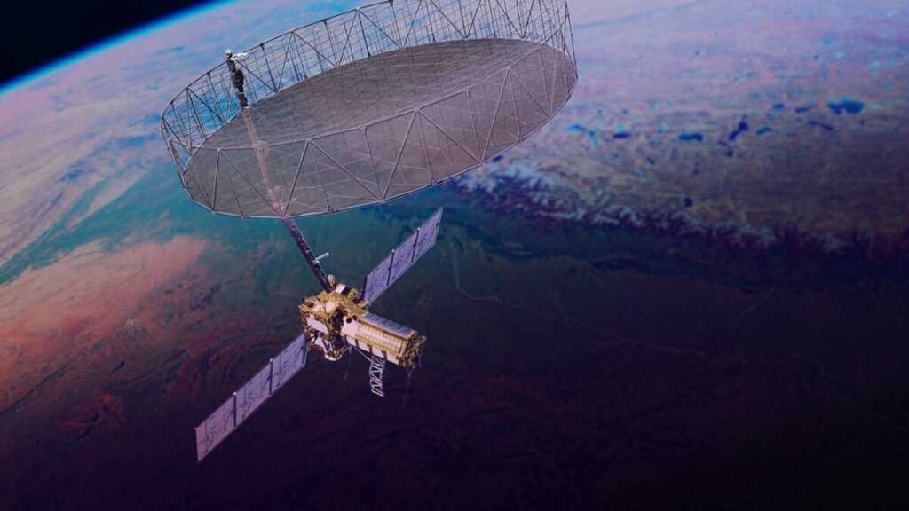 This Newly Launched Satellite Just ‘Bloomed’ a Record-Breaking Antenna in Orbit Nisar artist illo stamp 1 1200x675.jpg