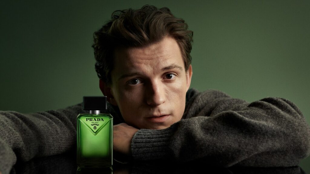 Tom Holland Lands Prada Partnership as Face of Paradigme Fragrance Prada 25 prototype edp secondary kv attitude with bottle 16x9 3614274172997.jpg