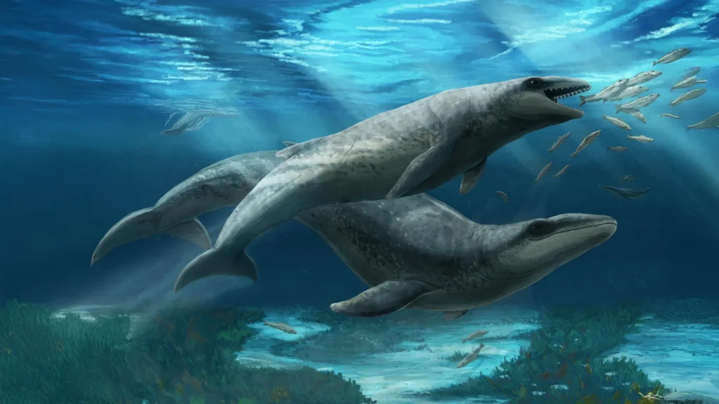 Tiny ancient whale with a killer bite found in Australia Janjucetus dullardi calf and mother.webp.webp