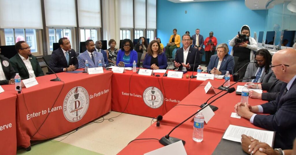 The Philadelphia TribuneMore than 400 students are enrolled in career programs at Dobbins. Shapiro vows to continue investing in them across the state.Aside from its famous basketball teams that produced greats like Dawn Staley and Doug Overton, Murrell Dobbins Career & Technical Education….37 minutes ago 68b8e1c4bec35.image .jpg