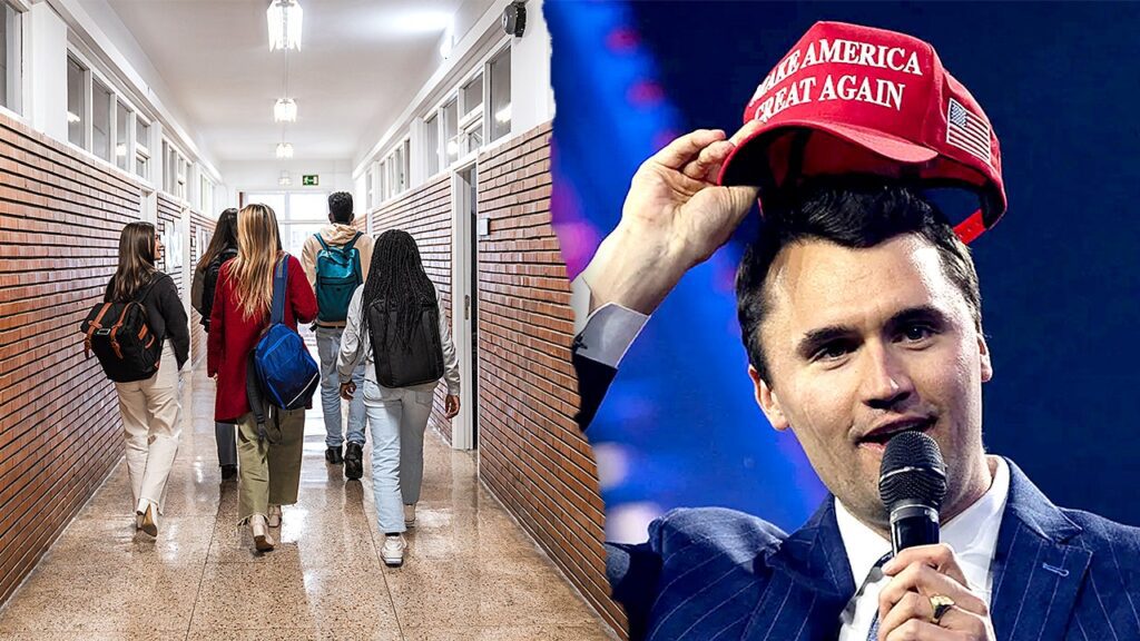 High school students hallway maga charlie kirk.jpg