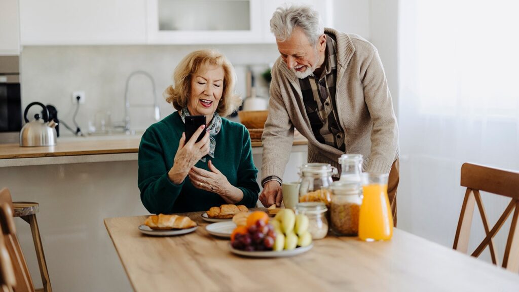 Senior couple eating health breakfast longevity.jpg
