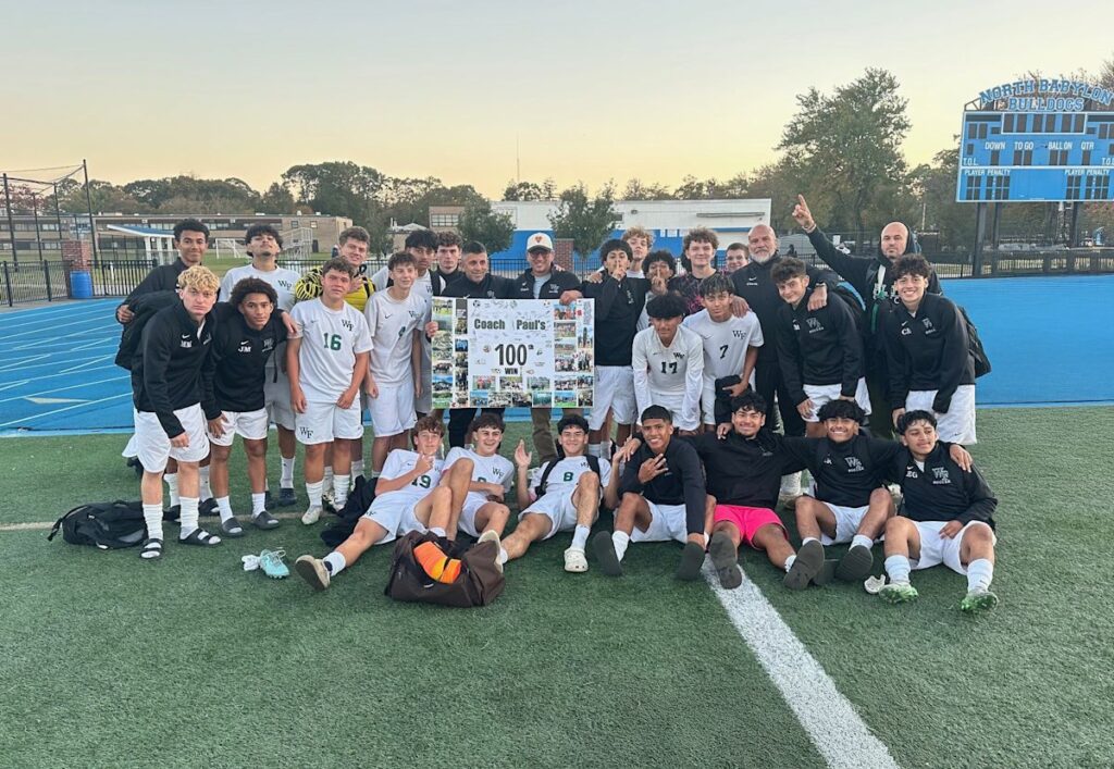 WFHS Boys’ Varsity Soccer Head Coach Earns 100th Career Victory Wfsdpaulpaniccia 100group.jpg