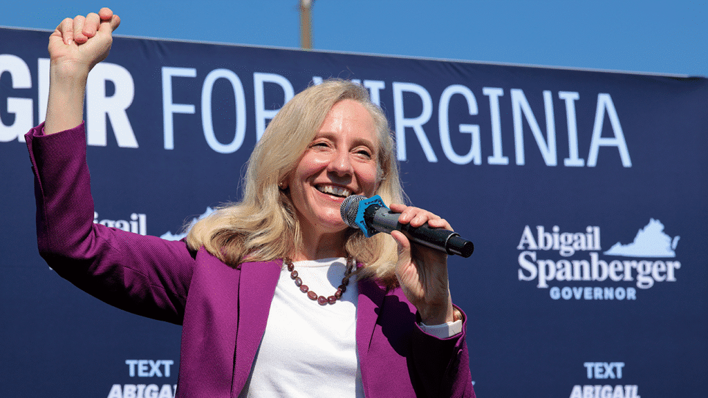 I’m Abigail Spanberger. This is why I want Virginia’s vote for governor. Abigail spanberger cheers at rally.png