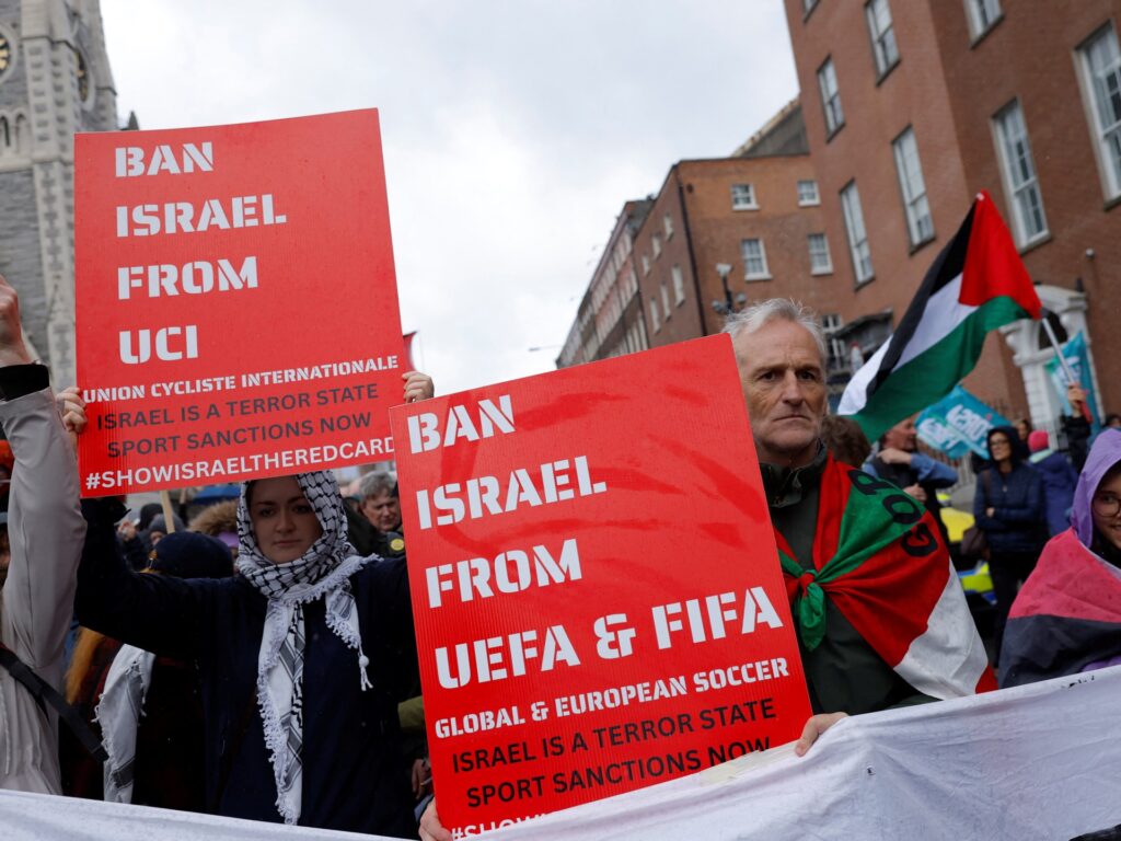 Irish football body overwhelmingly backs call for Israel’s ban from UEFA | Football News 2025 10 04t150729z 777104699 rc205hal1b89 rtrmadp 3 israel palestinians ireland protest 1759952902.j.jpeg