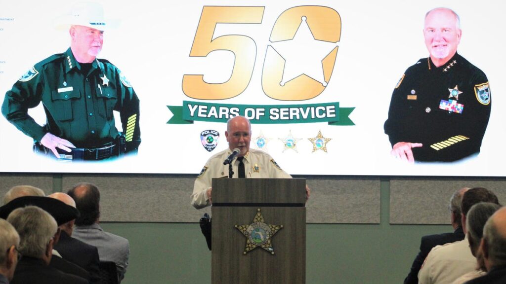 Flagler Sheriff Staly honored for career, announces ’28 bid 87104329007 stalyposter.jpg